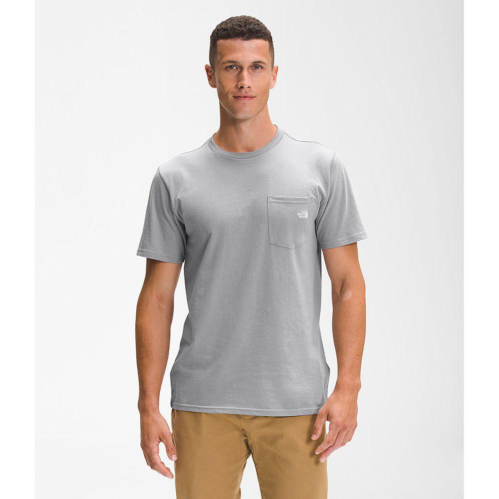 The North Face Κοντό Μανίκι Woodmont Pocket Ανδρικα T Shirt - Γκρι (AGEJ60172)
